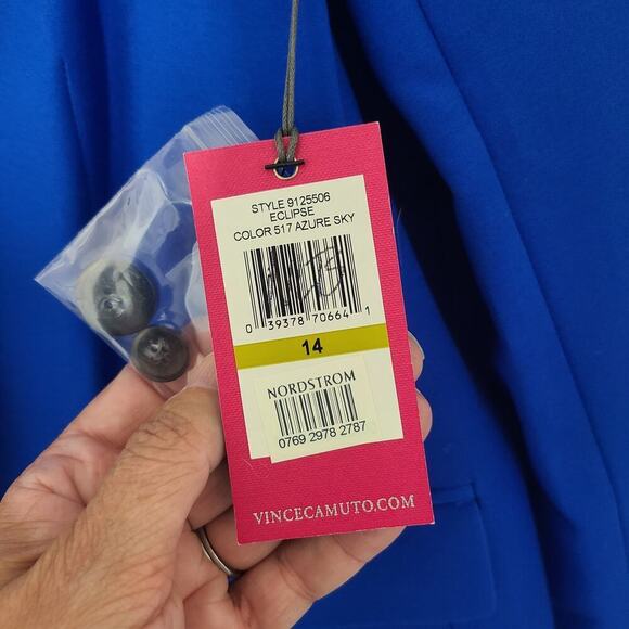 Vince Camuto NWT Cobalt Blue Blazer Size 14 - Picture 13 of 13